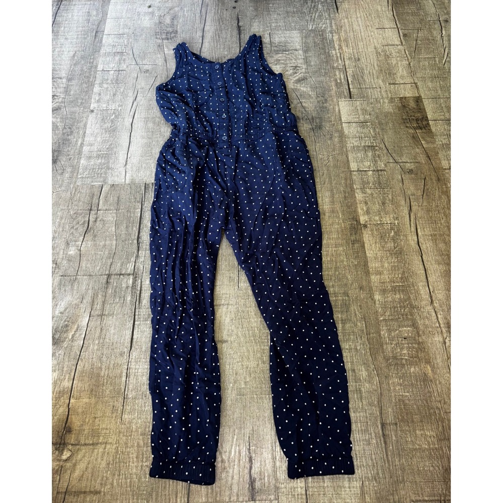 GapKids Girls Navy Blue Polka Dot Sleeveless Jumpsuit‎ Size S 6-7 Years